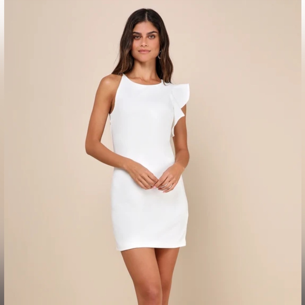 Lulus Dinah White One-Shoulder Dress